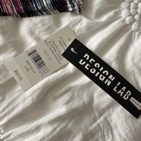 Lord & Taylor Design Lab Cold Shoulder Cinched Waist Mini Dress Multi Color LG - Picture 5 of 7